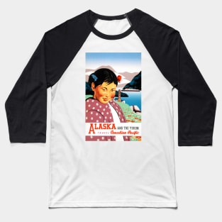 Vintage Travel Poster Alaska and the Yukon Canada Baseball T-Shirt